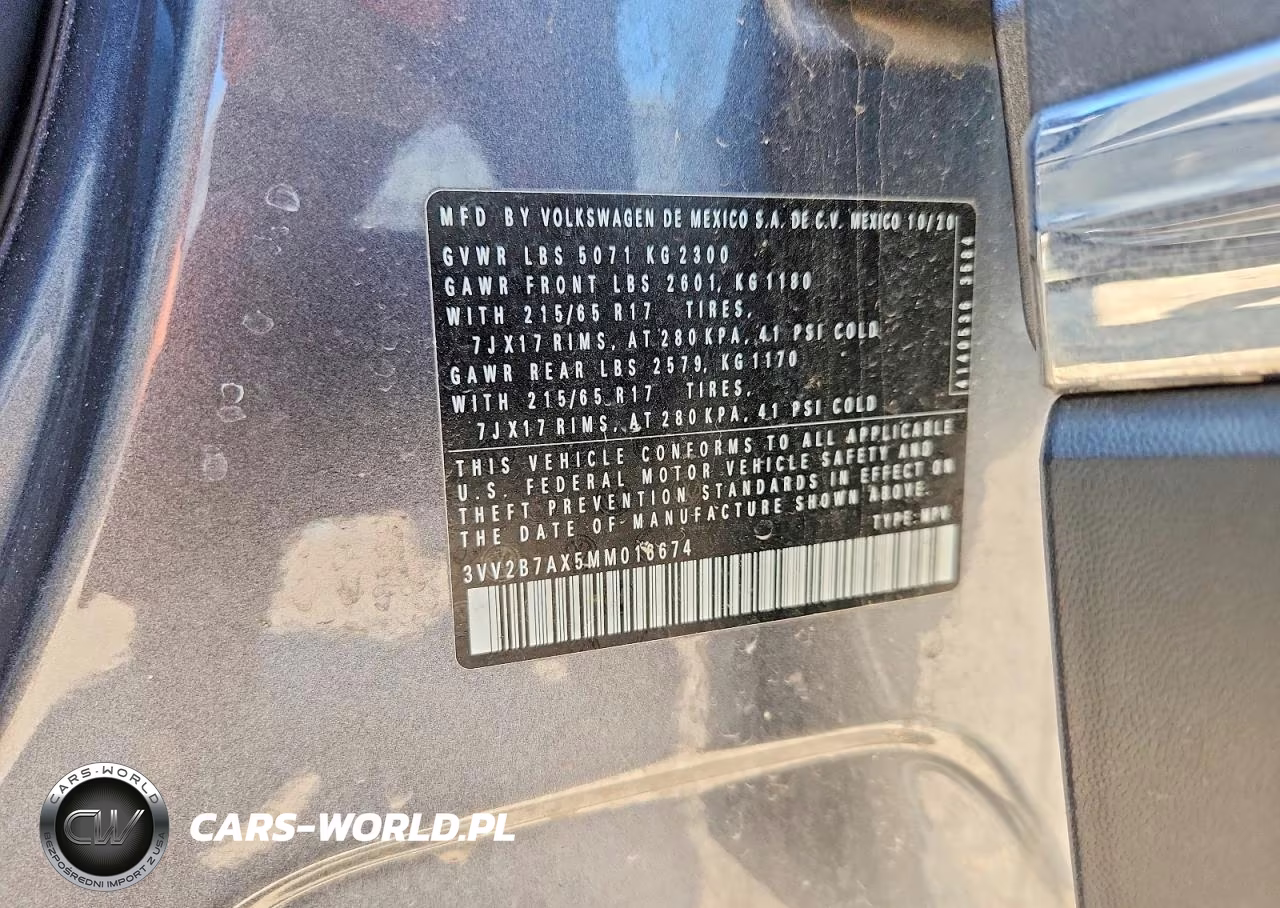 2021 Volkswagen Tiguan Se VIN:3VV2B7AX5MM016674 - 13