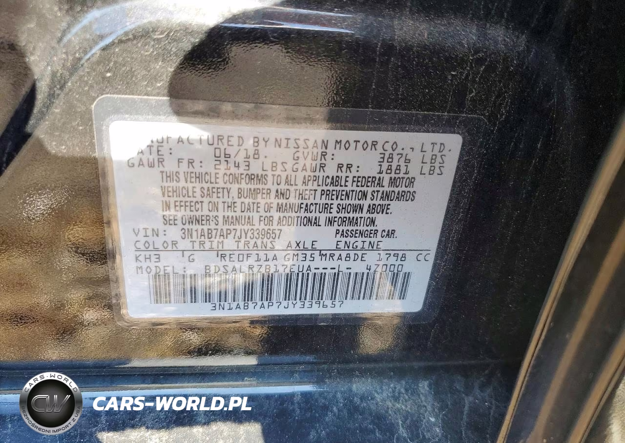 2018 Nissan Sentra Sr VIN:3N1AB7AP7JY339657 - 12