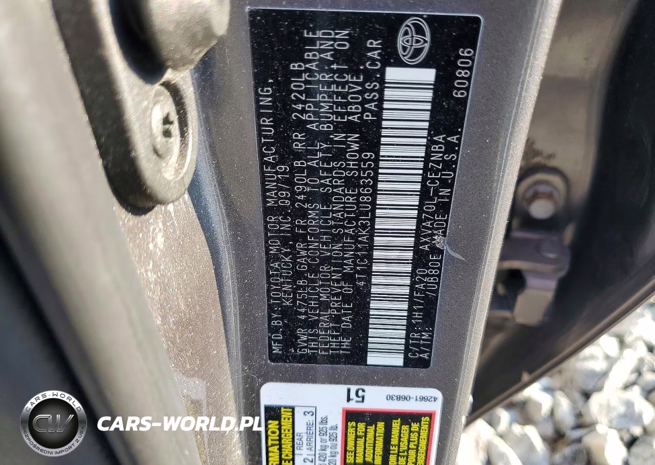 2020 Toyota Camry Le VIN:4T1C11AK3LU863559 - 12