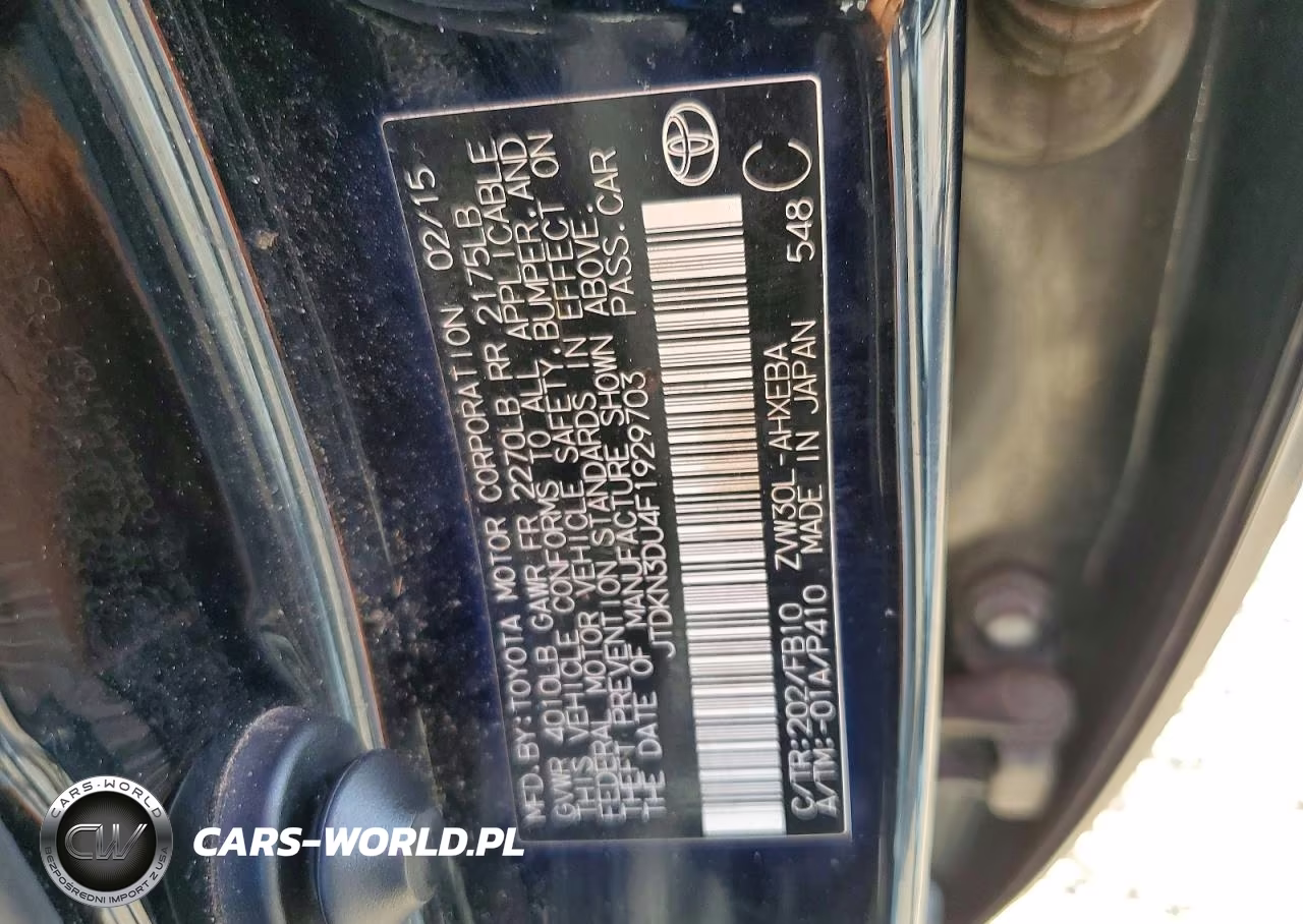 2015 Toyota Prius Two VIN:JTDKN3DU4F1929703 - 12