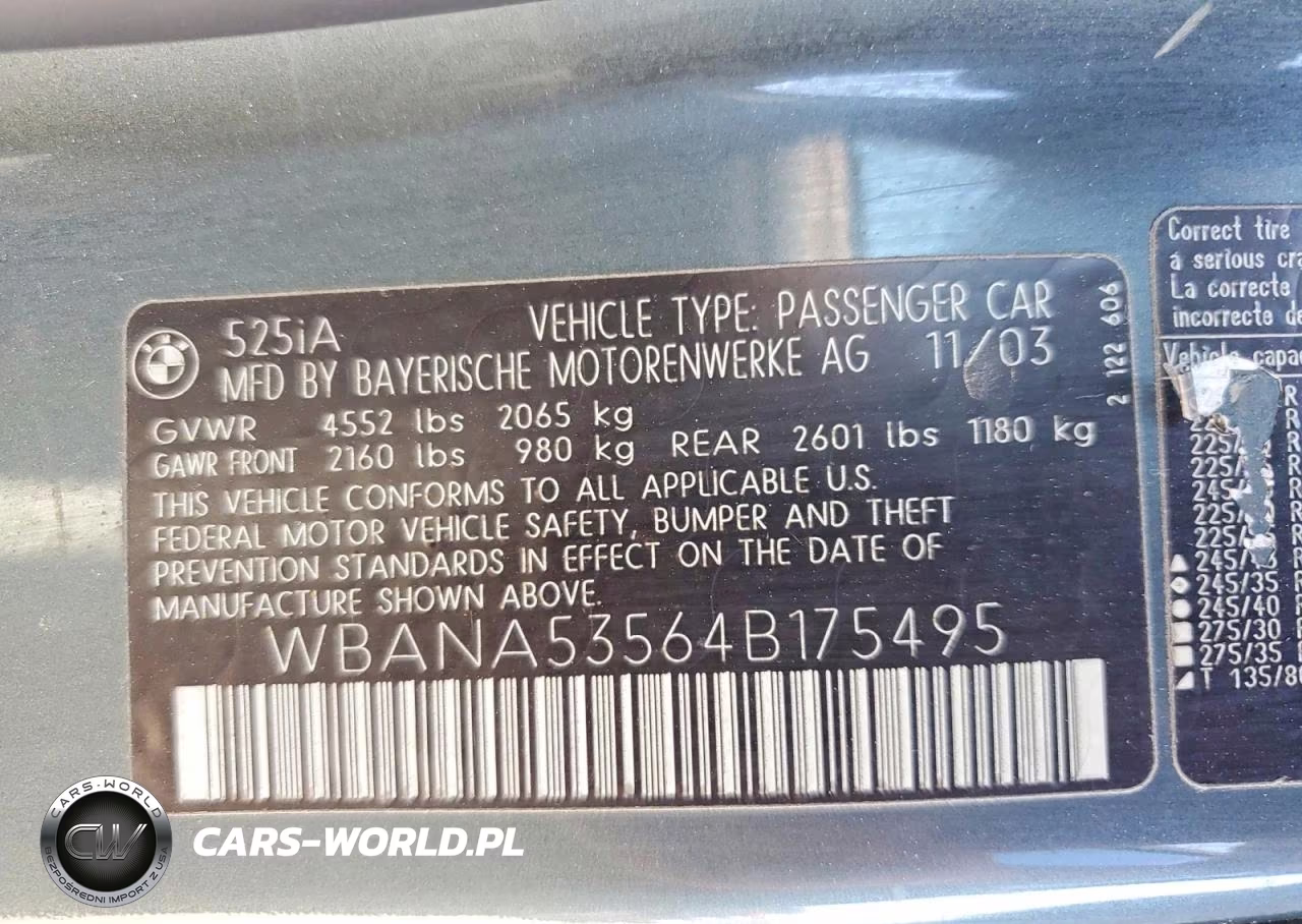 2004 BMW 525 I VIN:WBANA53564B175495 - 12