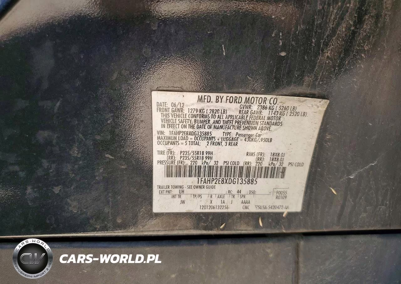 2013 Ford Taurus Sel VIN:1FAHP2E8XDG135885 - 12