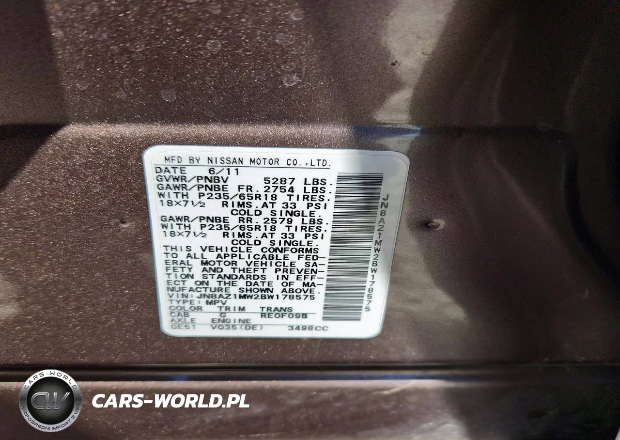 2011 Nissan Murano S VIN:JN8AZ1MW2BW178575 - 13