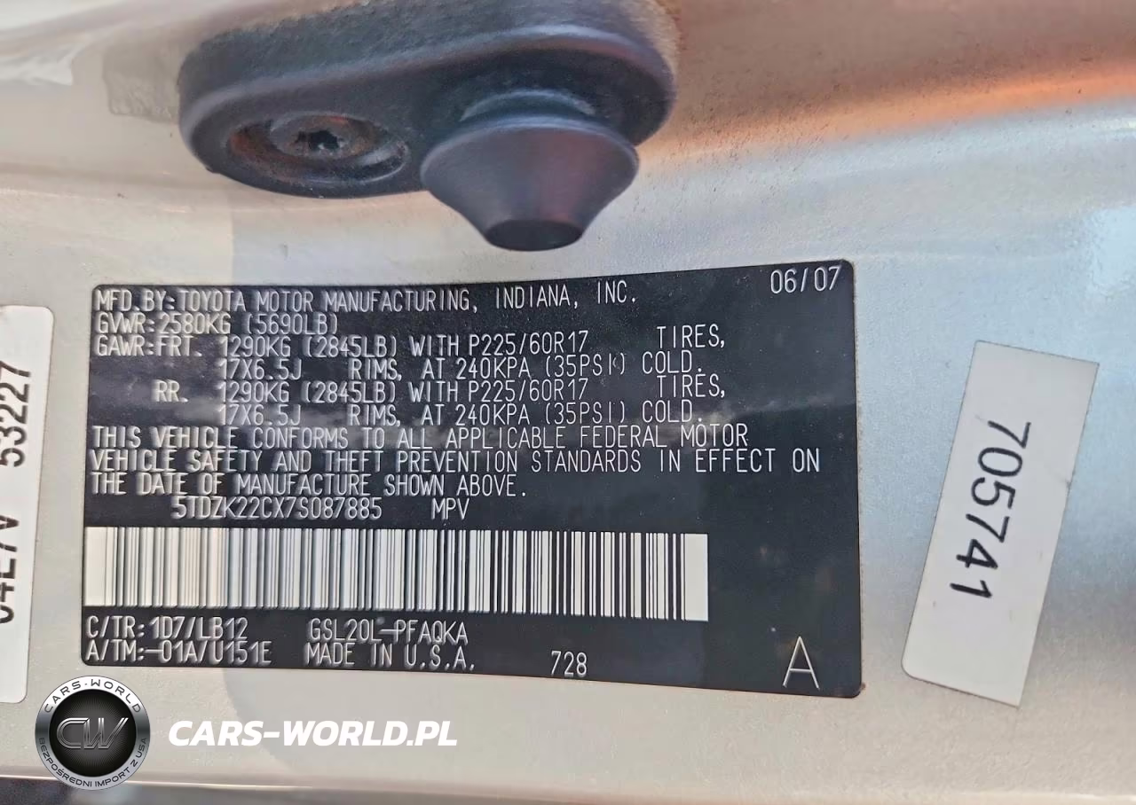 2007 Toyota Sienna Xle 7-Passenger VIN:5TDZK22CX7S087885 - 14