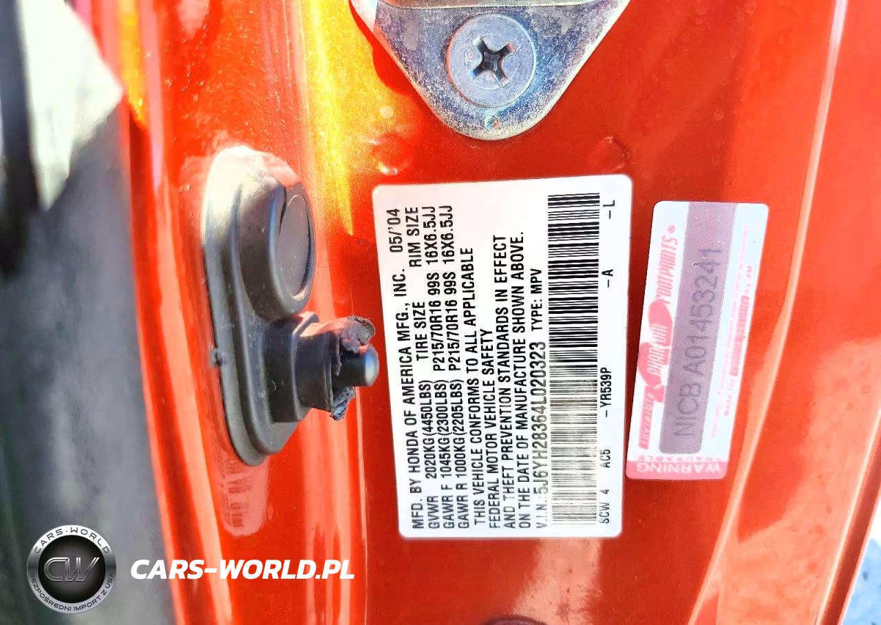 2004 Honda Element Lx VIN:5J6YH28364L020323 - 12