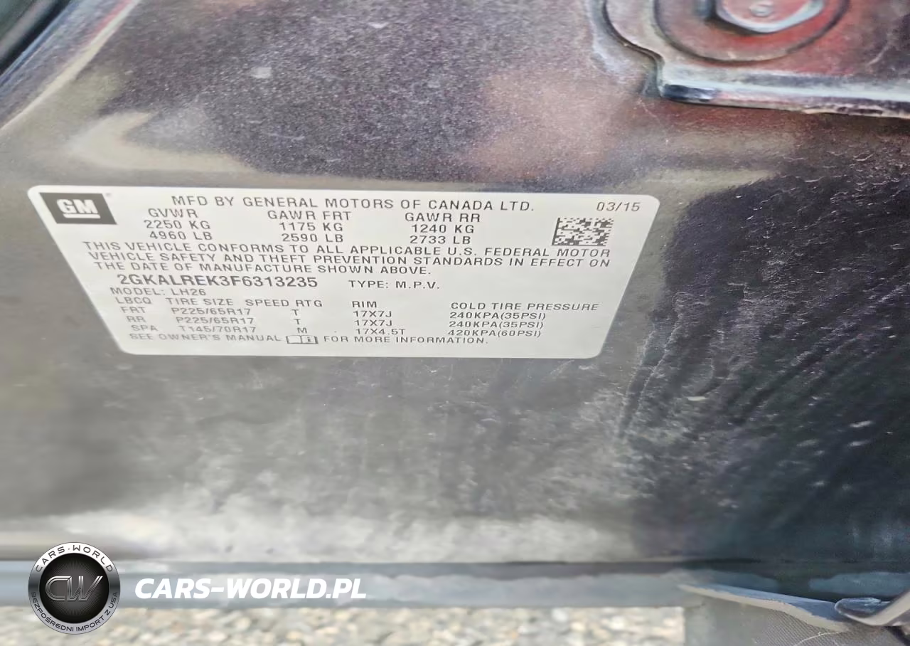 2015 GMC Terrain Sle VIN:2GKALREK3F6313235 - 13