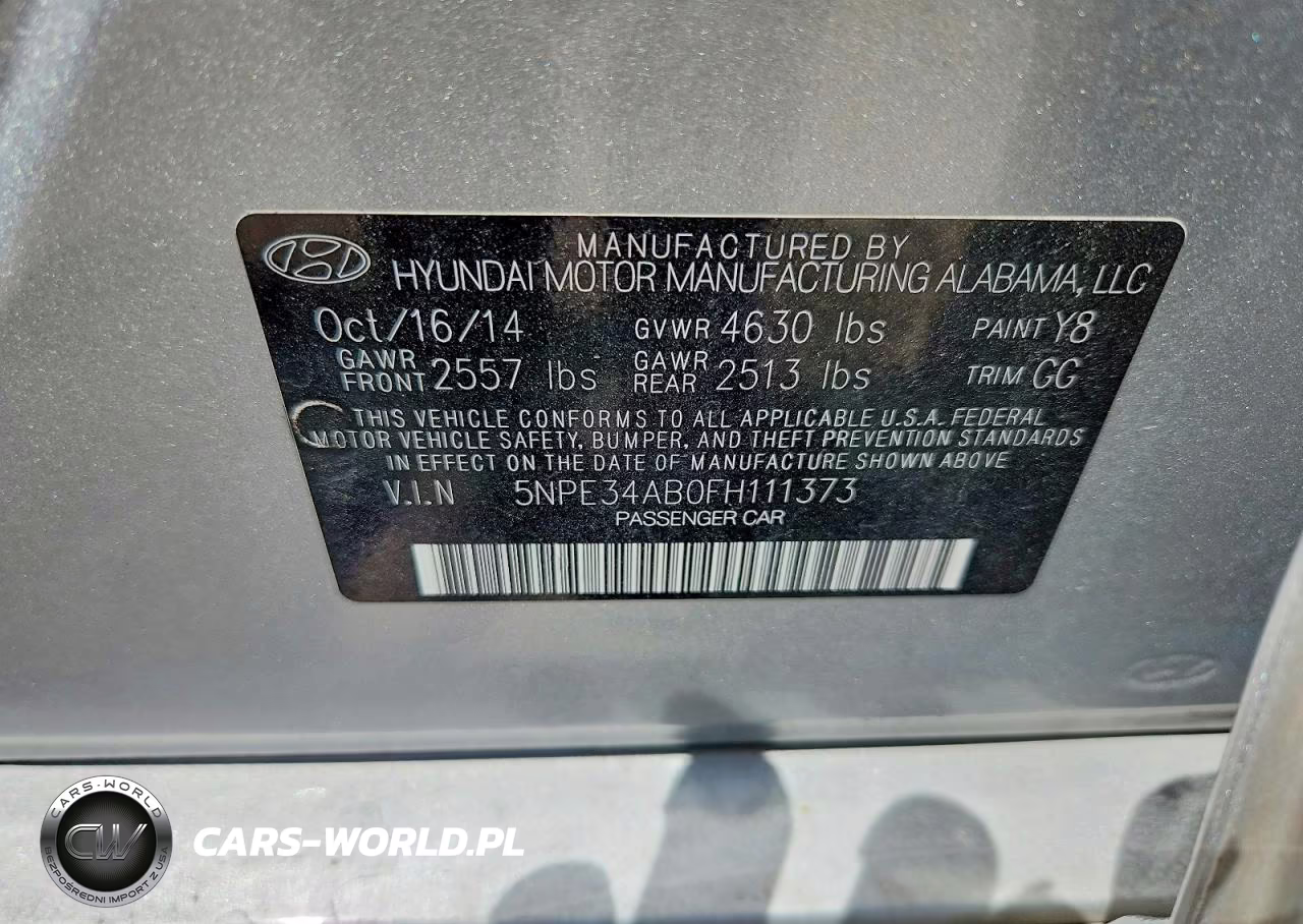 2015 Hyundai Sonata Limited 2.0T VIN:5NPE34AB0FH111373 - 12