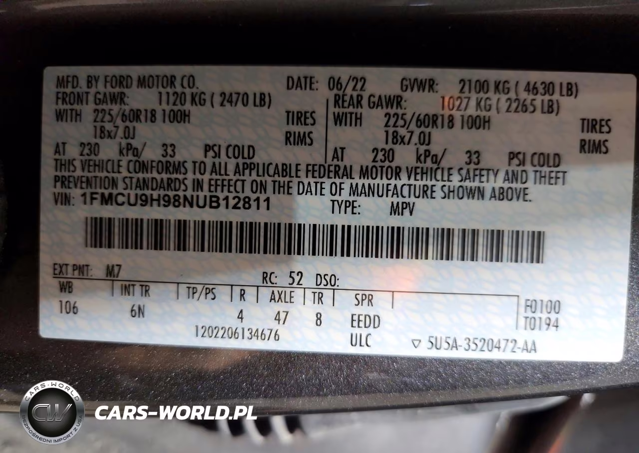 2022 Ford Escape Sel VIN:1FMCU9H98NUB12811 - 12