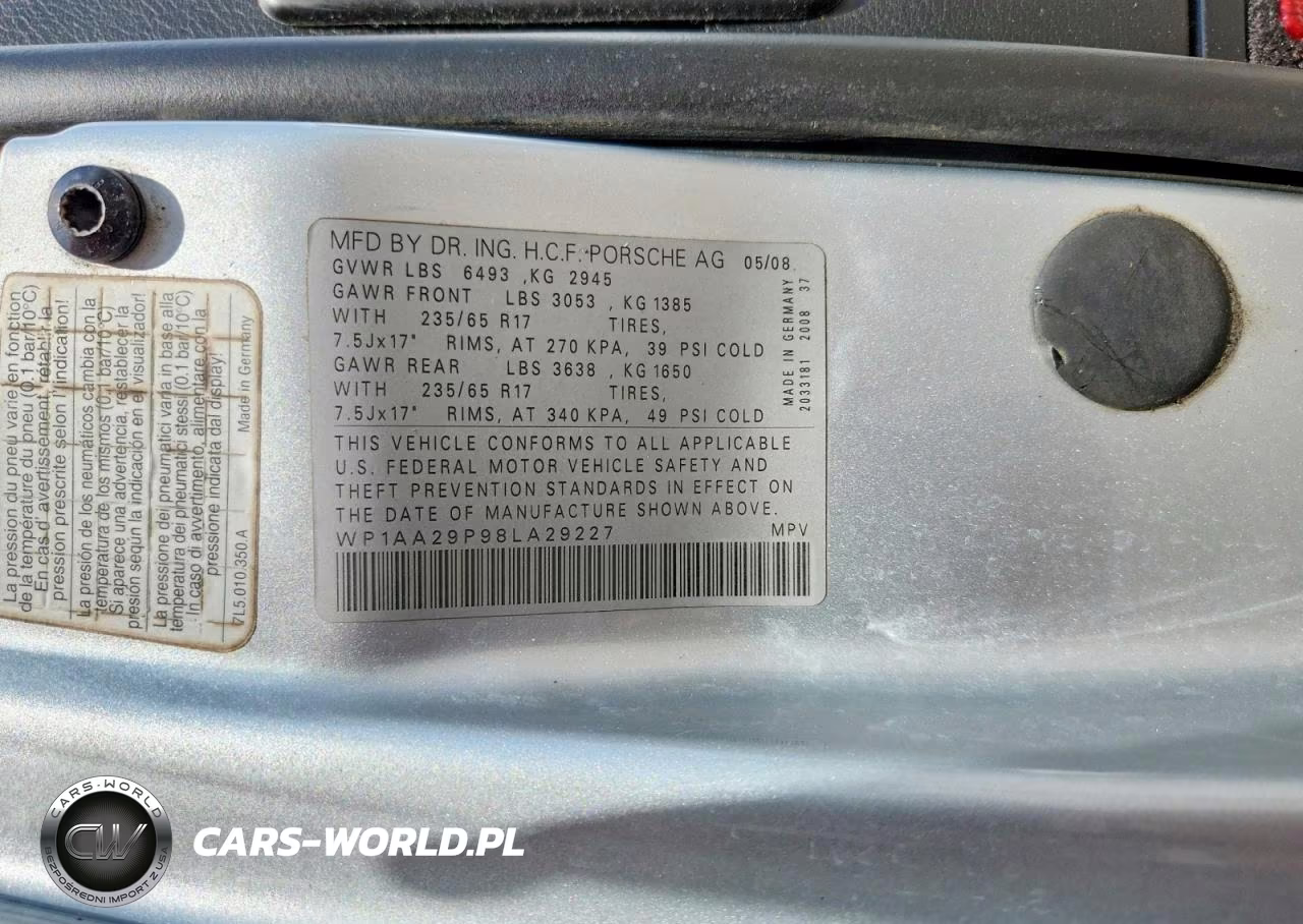 2008 Porsche Cayenne VIN:WP1AA29P98LA29227 - 13