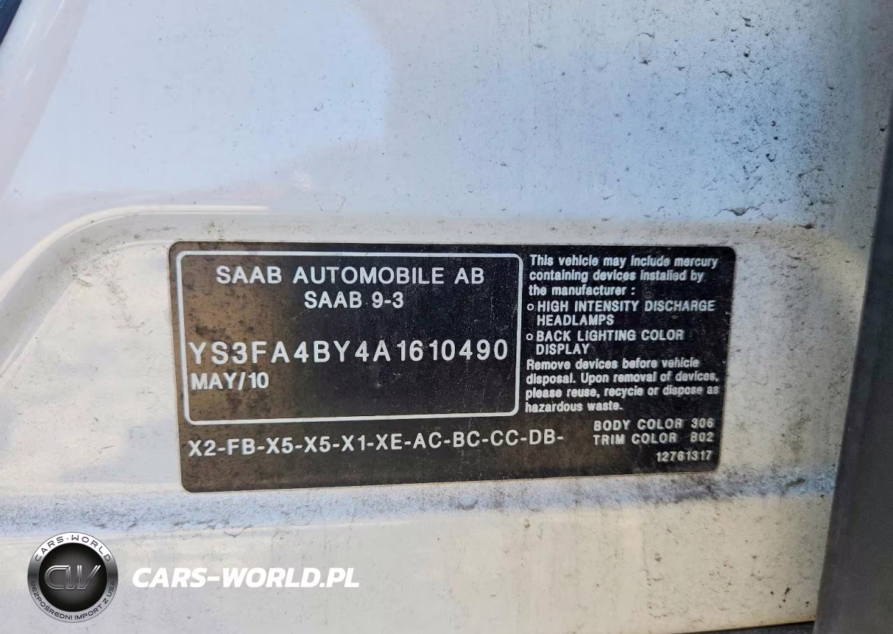 2010 Saab 9-3 2.0T VIN:YS3FA4BY4A1610490 - 12