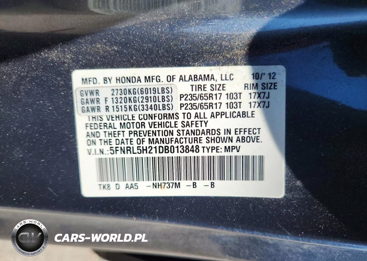 2013 Honda Odyssey Lx VIN:5FNRL5H21DB013848 - 13