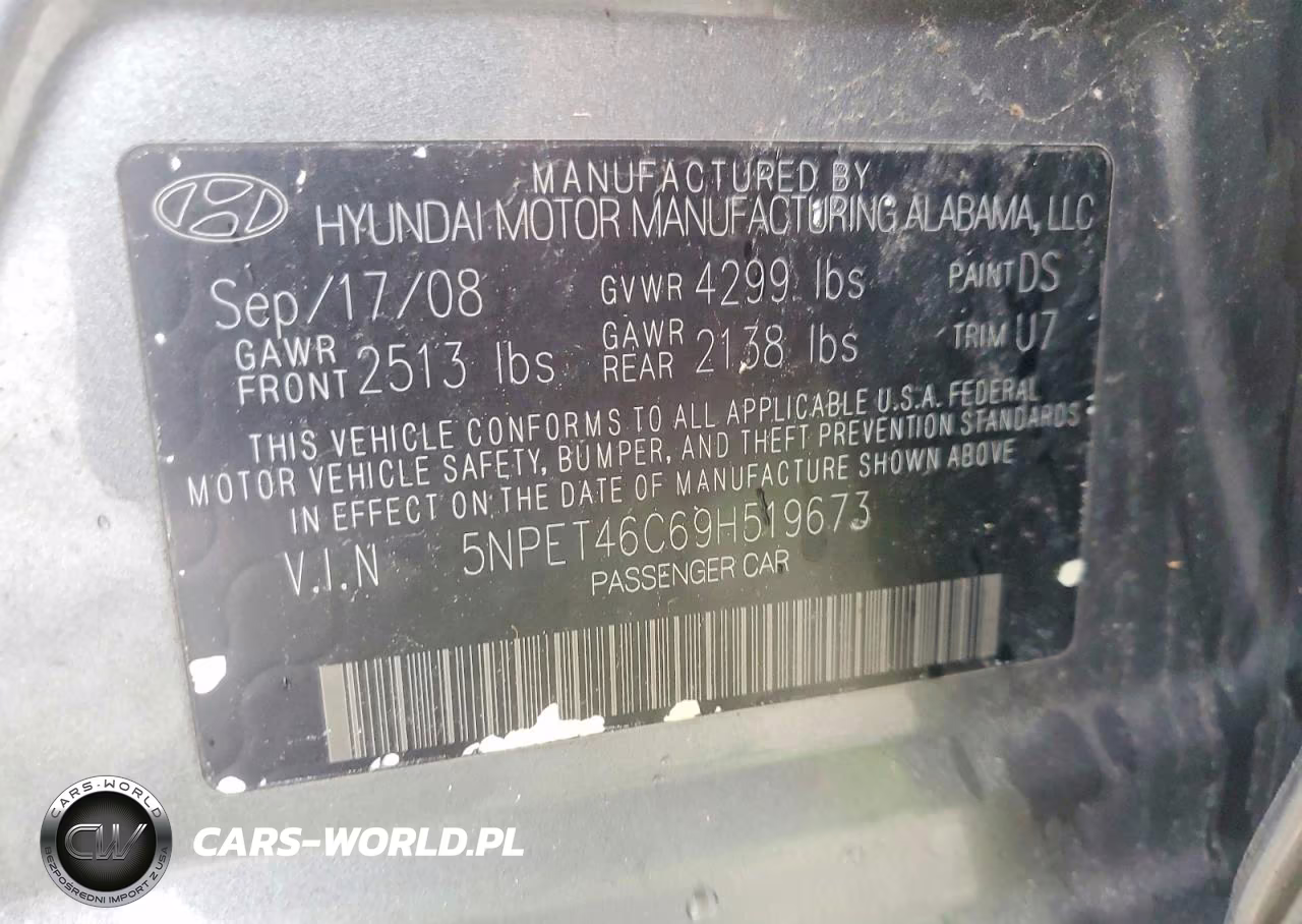 2009 Hyundai Sonata Gls VIN:5NPET46C69H519673 - 12