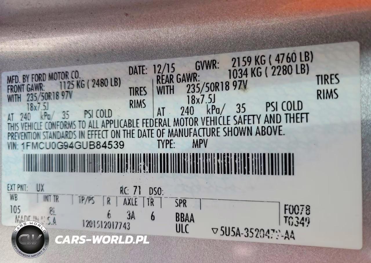 2016 Ford Escape Se VIN:1FMCU0G94GUB84539 - 13