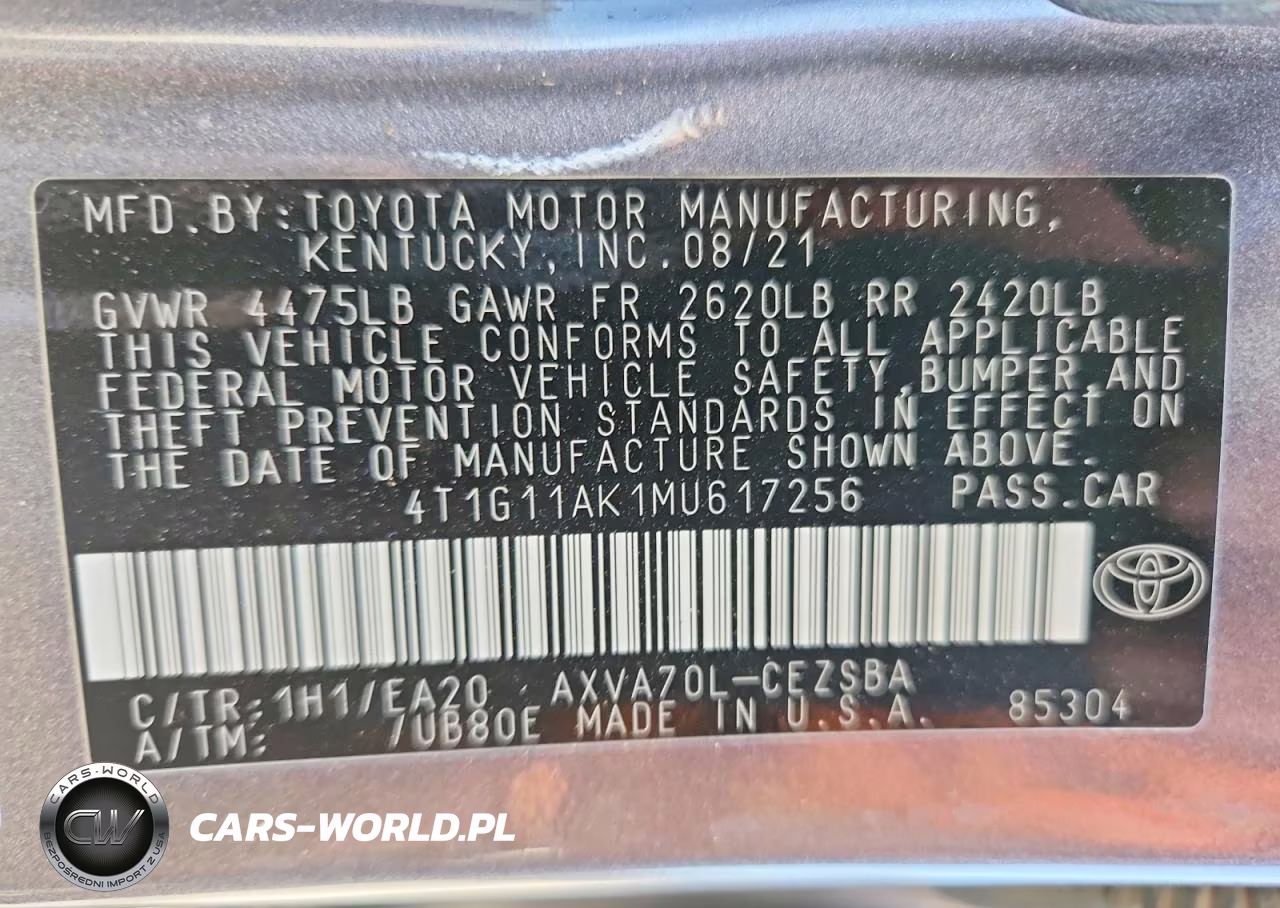 2021 Toyota Camry VIN:4T1G11AK1MU617256 - 13