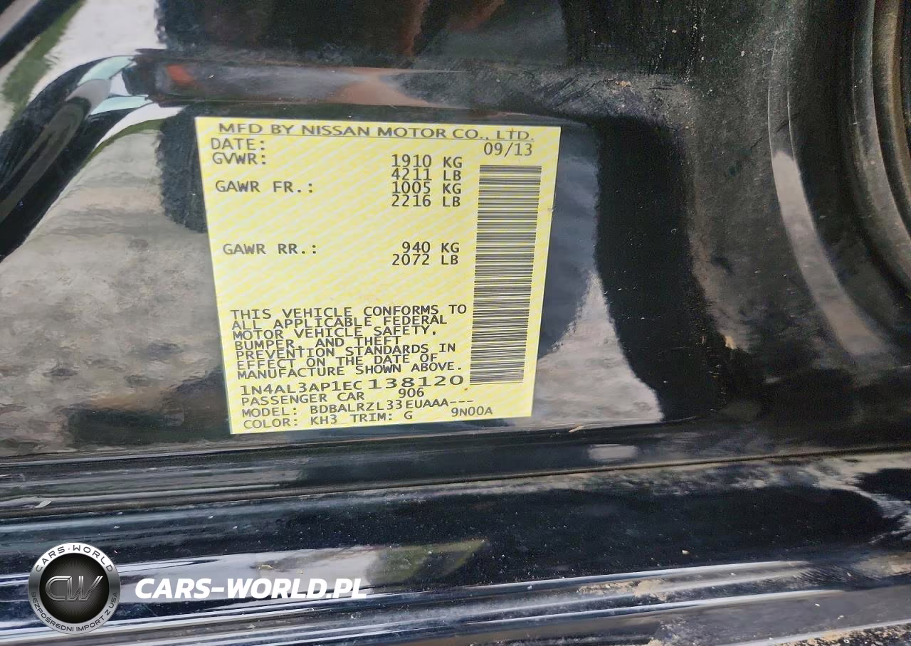 2014 Nissan Altima 2.5 S VIN:1N4AL3AP1EC138120 - 12