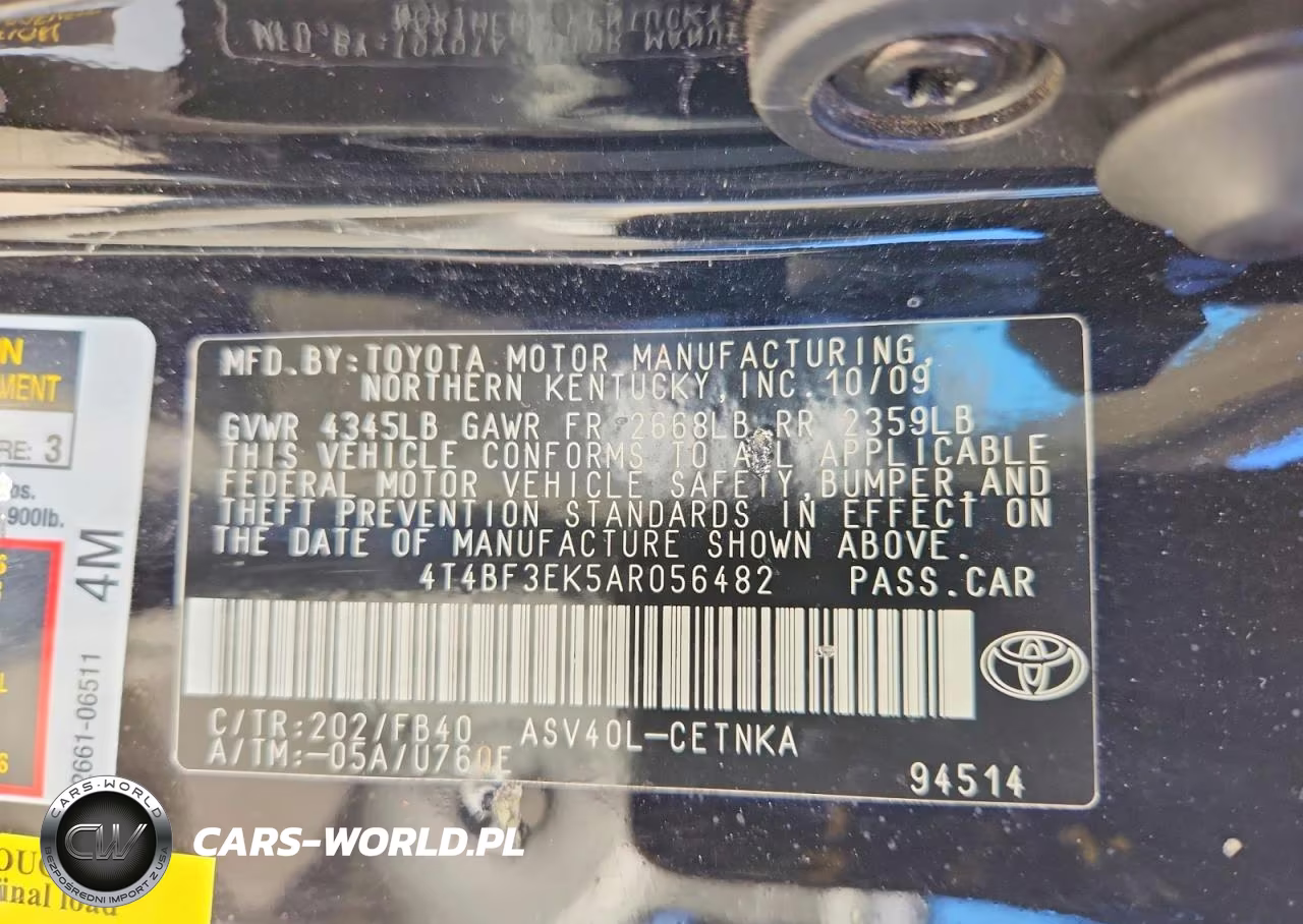 2010 Toyota Camry Le VIN:4T4BF3EK5AR056482 - 12