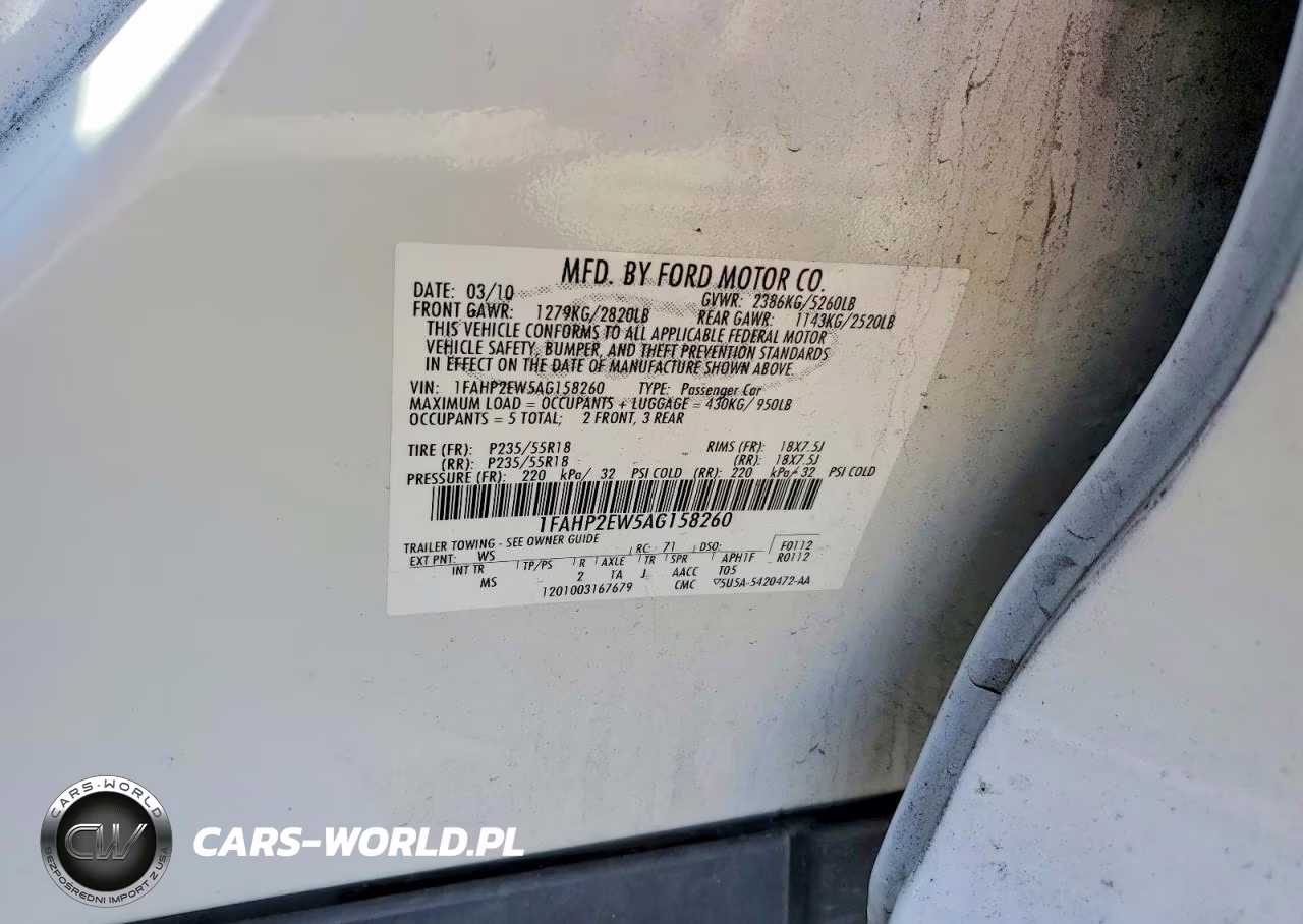 2010 Ford Taurus Sel VIN:1FAHP2EW5AG158260 - 12