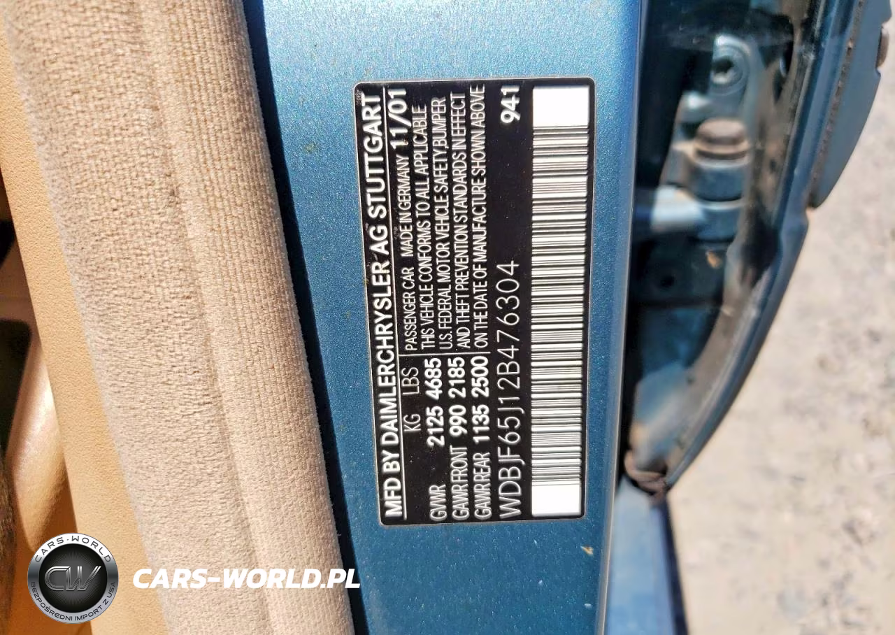 2002 Mercedes-Benz E 320 VIN:WDBJF65J12B476304 - 12