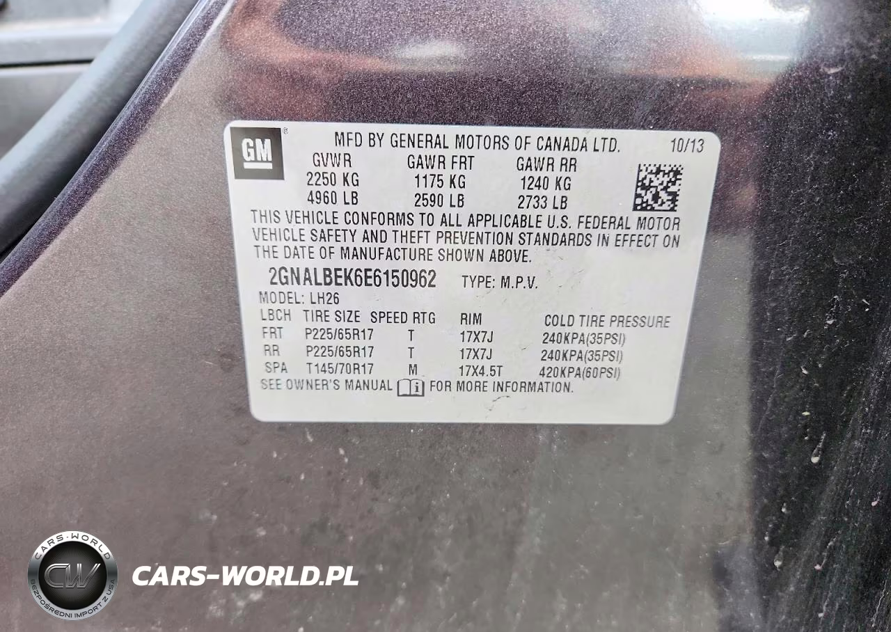2014 Chevrolet Equinox Lt VIN:2GNALBEK6E6150962 - 13