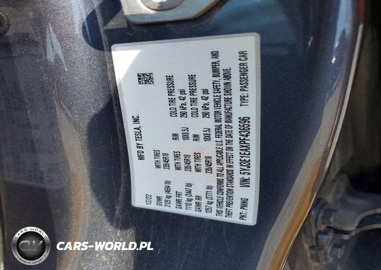 2023 Tesla Model 3 VIN:5YJ3E1EAXPF436596 - 12