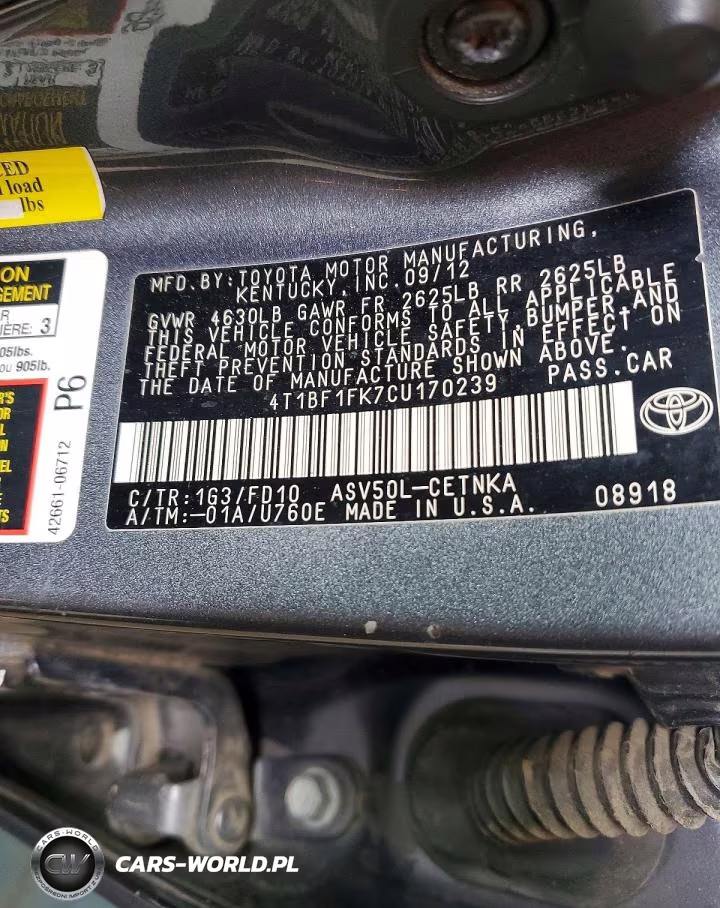 2012 Toyota Camry Le VIN:4T1BF1FK7CU170239 - 12