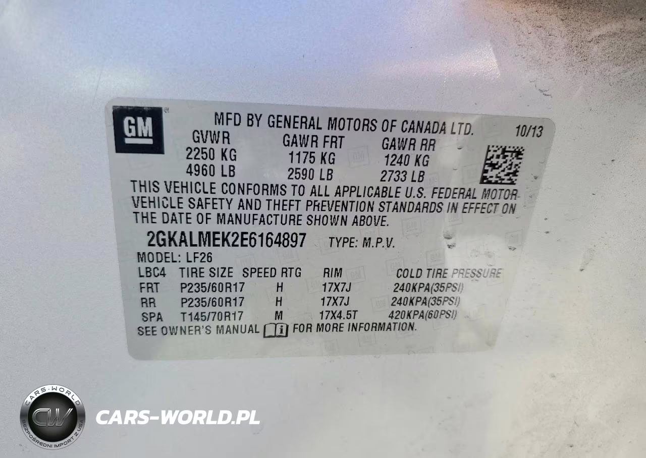2014 GMC Terrain Sle VIN:2GKALMEK2E6164897 - 13