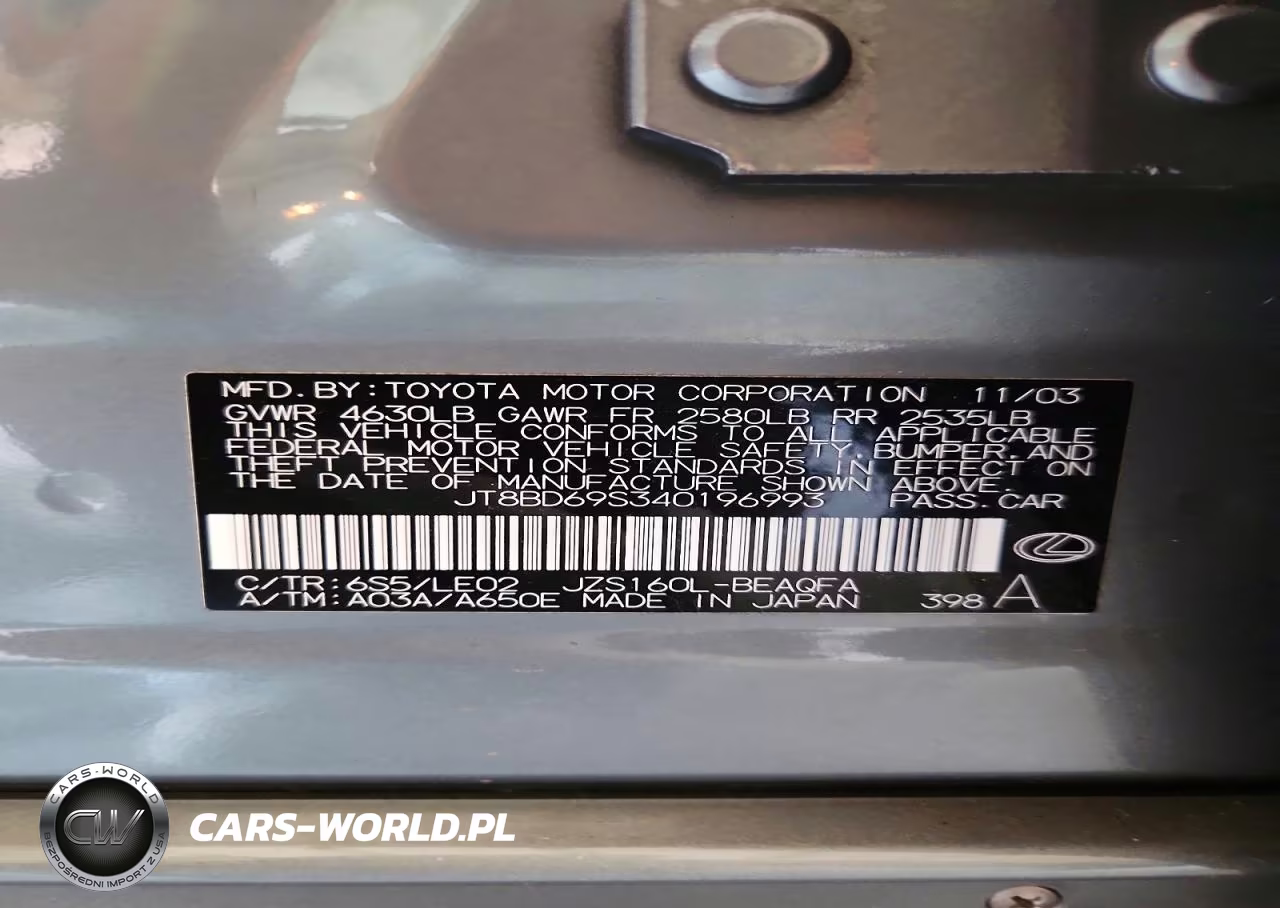 2004 Lexus Gs 300 VIN:JT8BD69S340196993 - 12