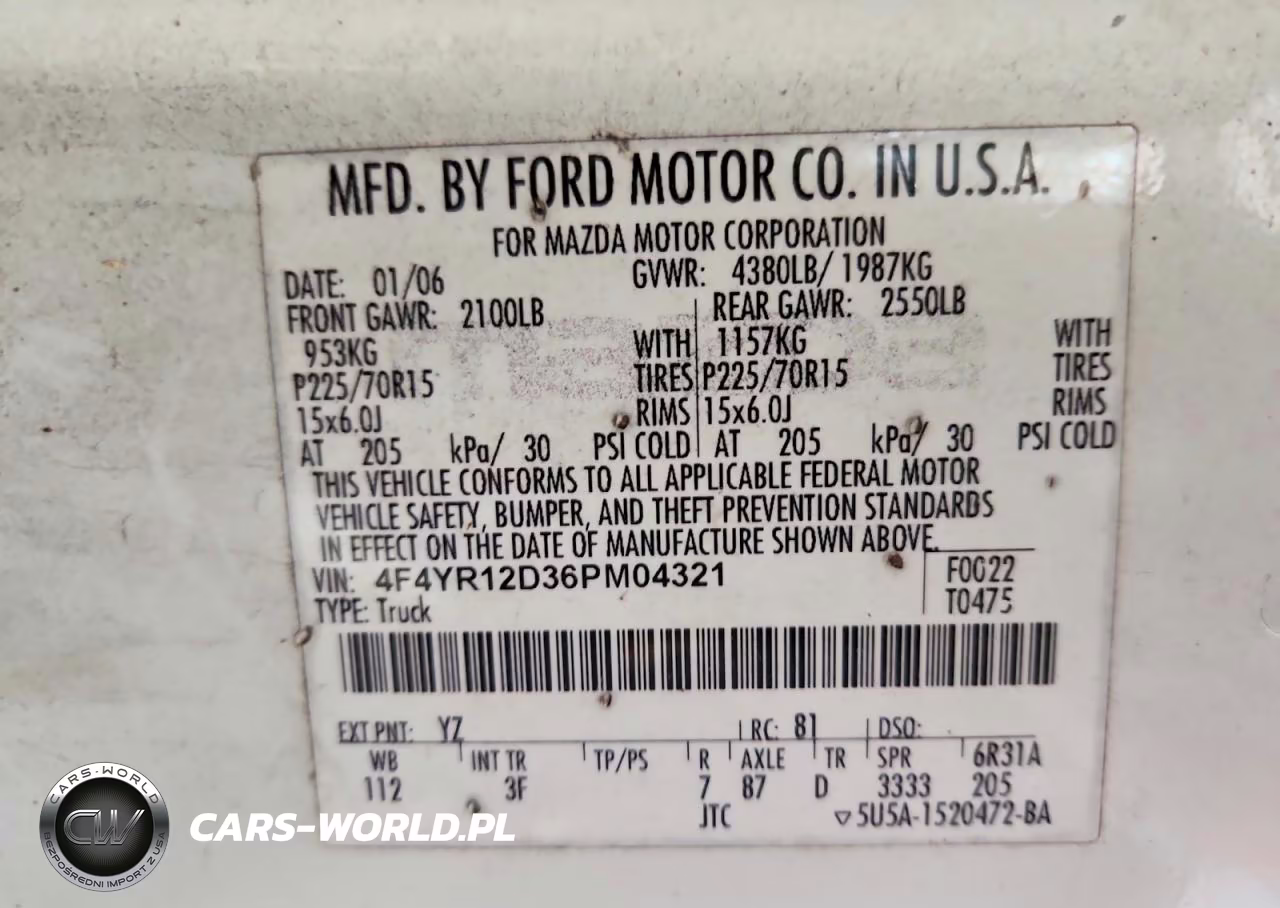 2006 Mazda B2300 VIN:4F4YR12D36PM04321 - 12