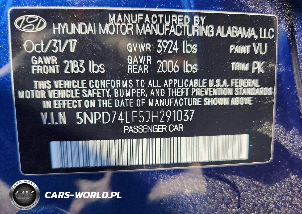 2018 Hyundai Elantra Se VIN:5NPD74LF5JH291037 - 12