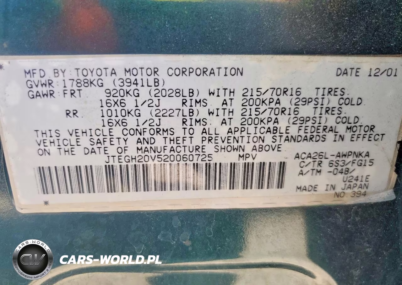 2002 Toyota Rav4 Base VIN:JTEGH20V520060725 - 13