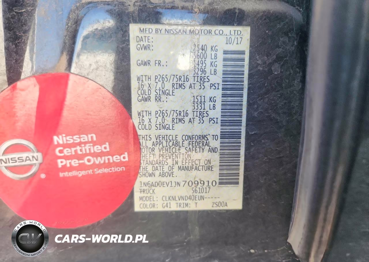 2018 Nissan Frontier Pro-4X VIN:1N6AD0EV1JN709910 - 12