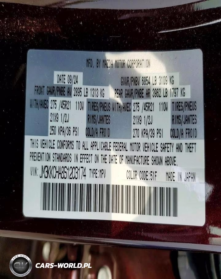 2025 Mazda Cx-90 Premium Sport VIN:JM3KKCHA8S1203174 - 13