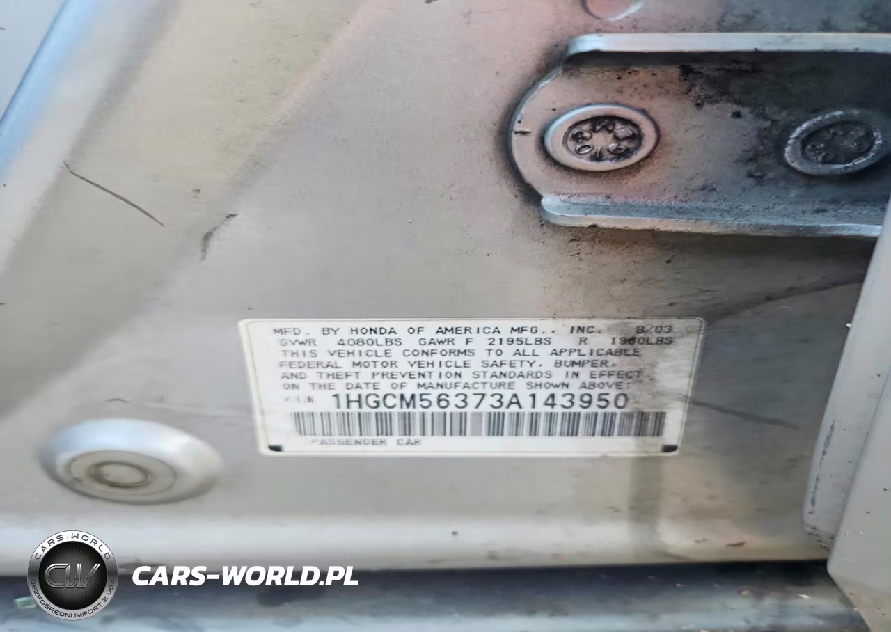 2003 Honda Accord Lx VIN:1HGCM56373A143950 - 12