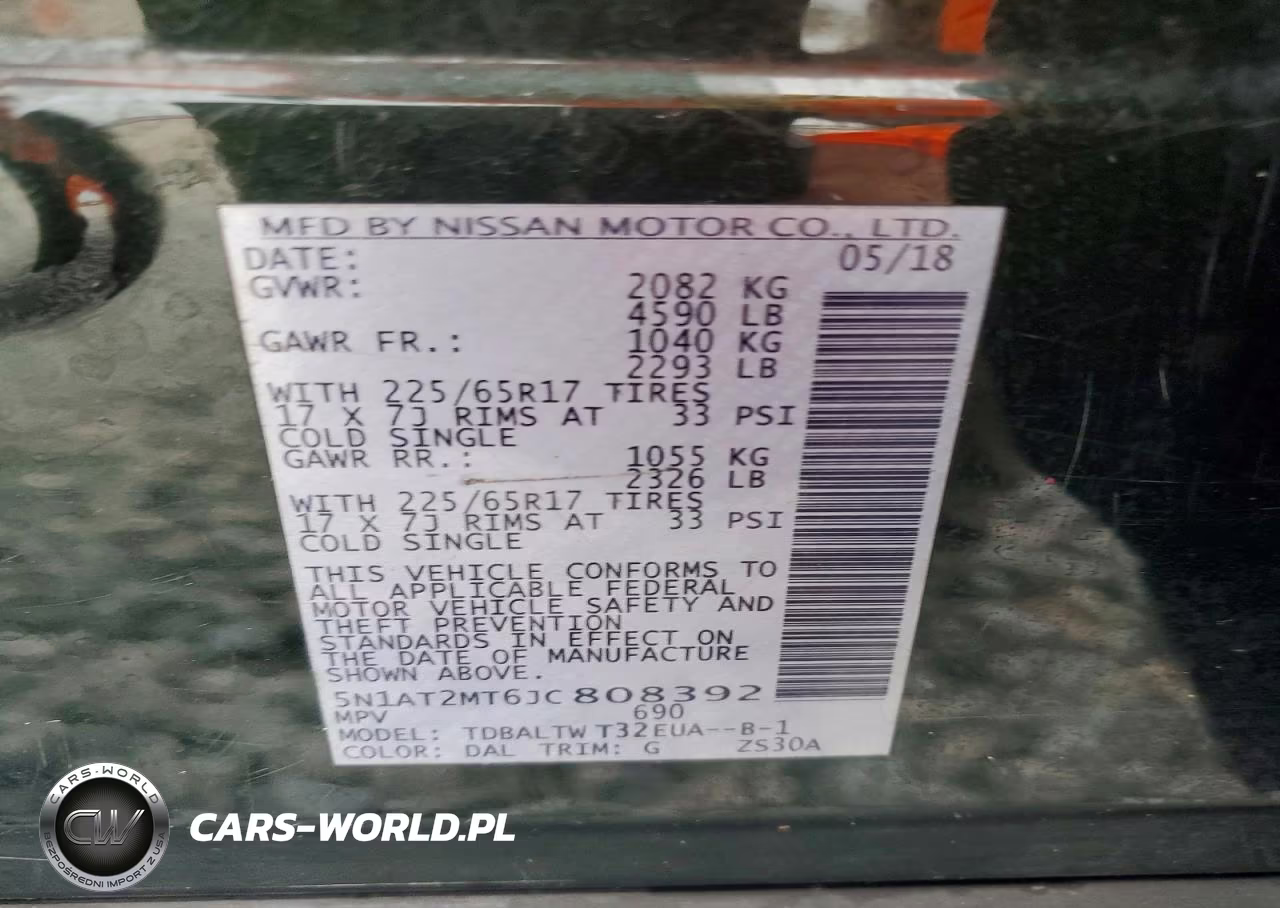 2018 Nissan Rogue Sv VIN:5N1AT2MT6JC808392 - 12