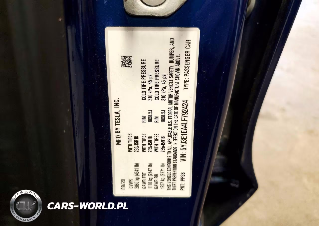 2020 Tesla Model 3 VIN:5YJ3E1EA4LF792424 - 13
