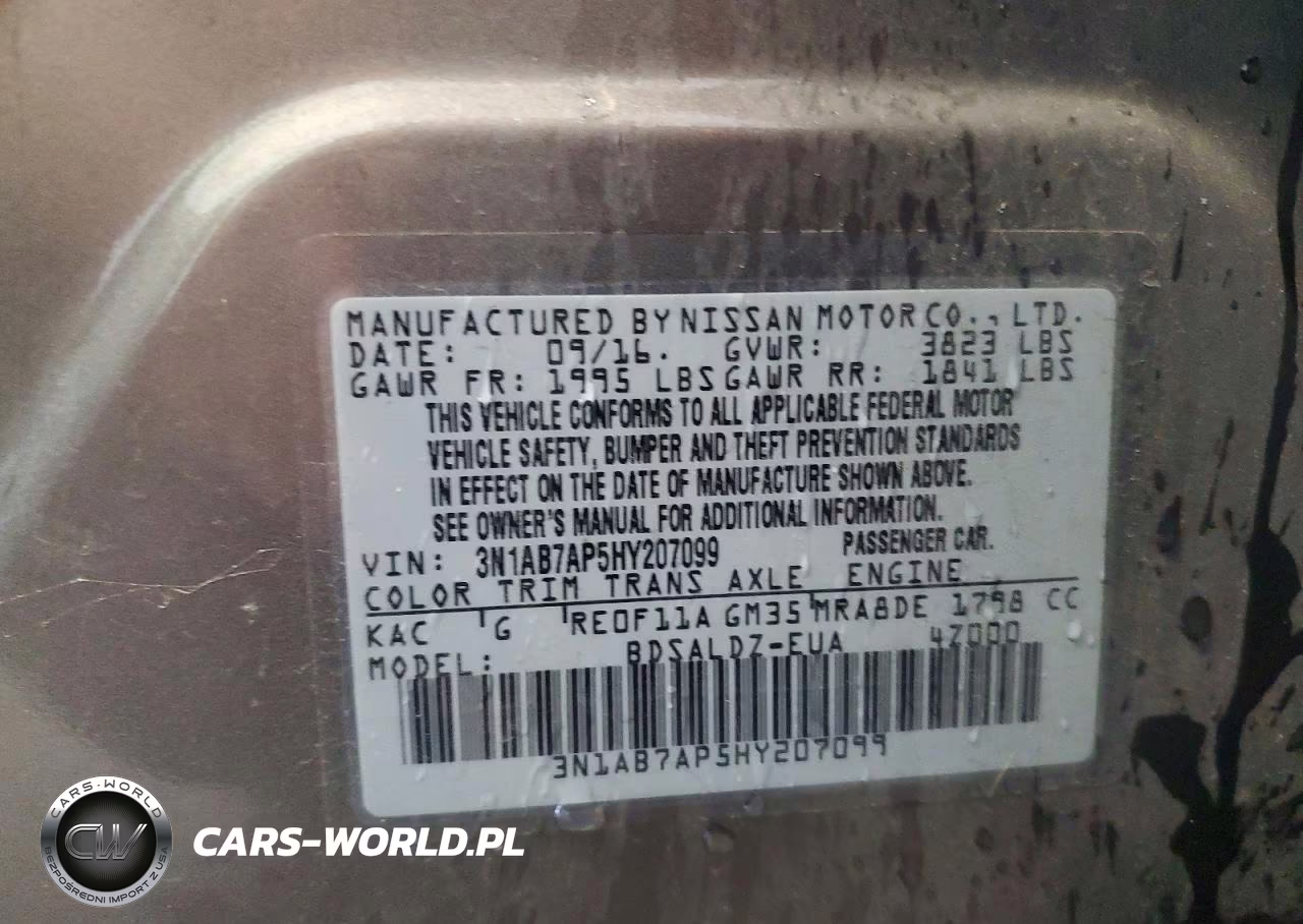 2017 Nissan Sentra Sv VIN:3N1AB7AP5HY207099 - 12