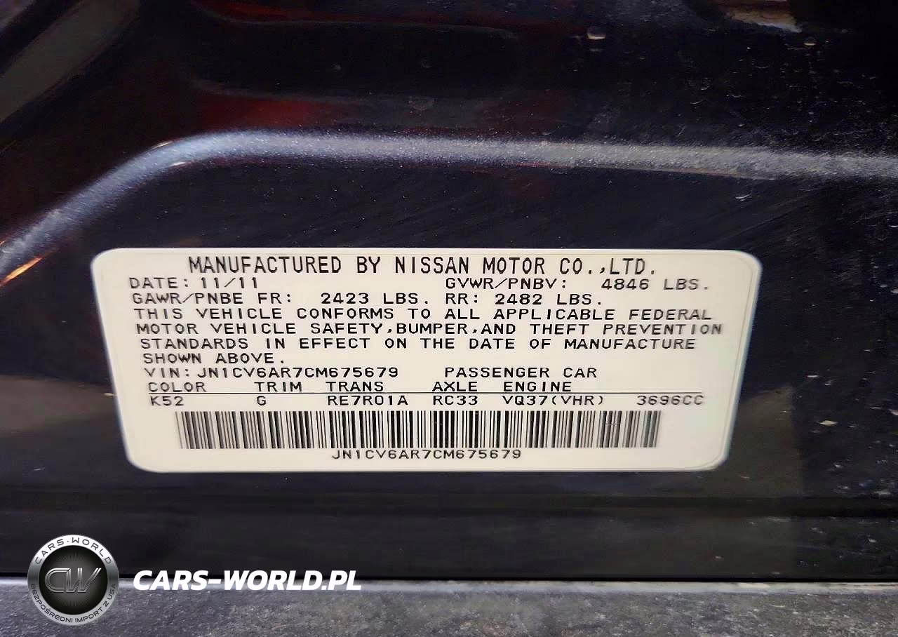 2012 Infiniti G37 Sedan X VIN:JN1CV6AR7CM675679 - 12