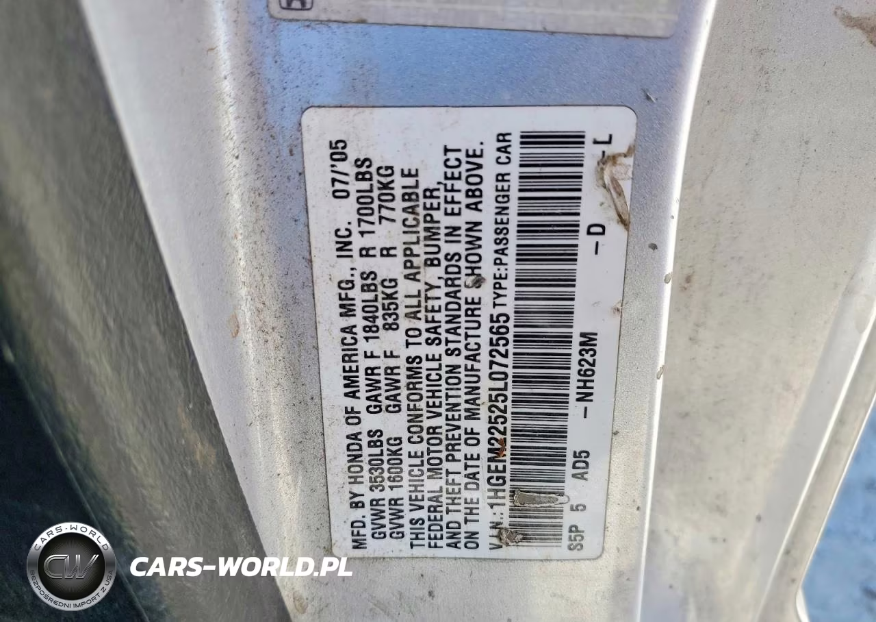 2005 Honda Civic Lx VIN:1HGEM22525L072565 - 12