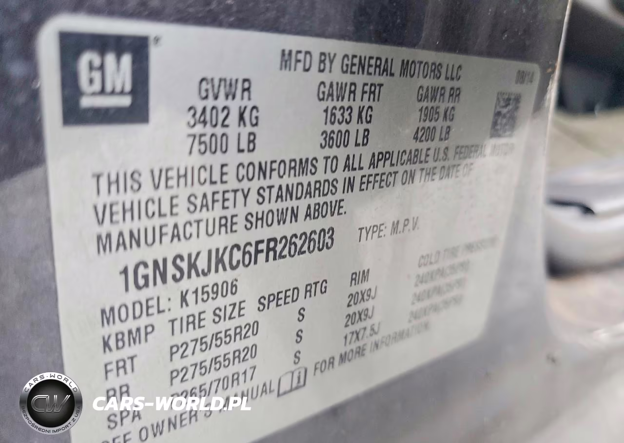 2015 Chevrolet Suburban K1500 Lt VIN:1GNSKJKC6FR262603 - 13