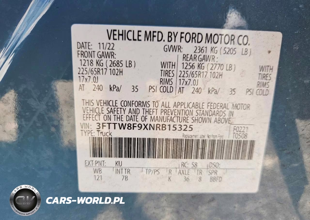 2022 Ford Maverick Xl VIN:3FTTW8F9XNRB15325 - 12