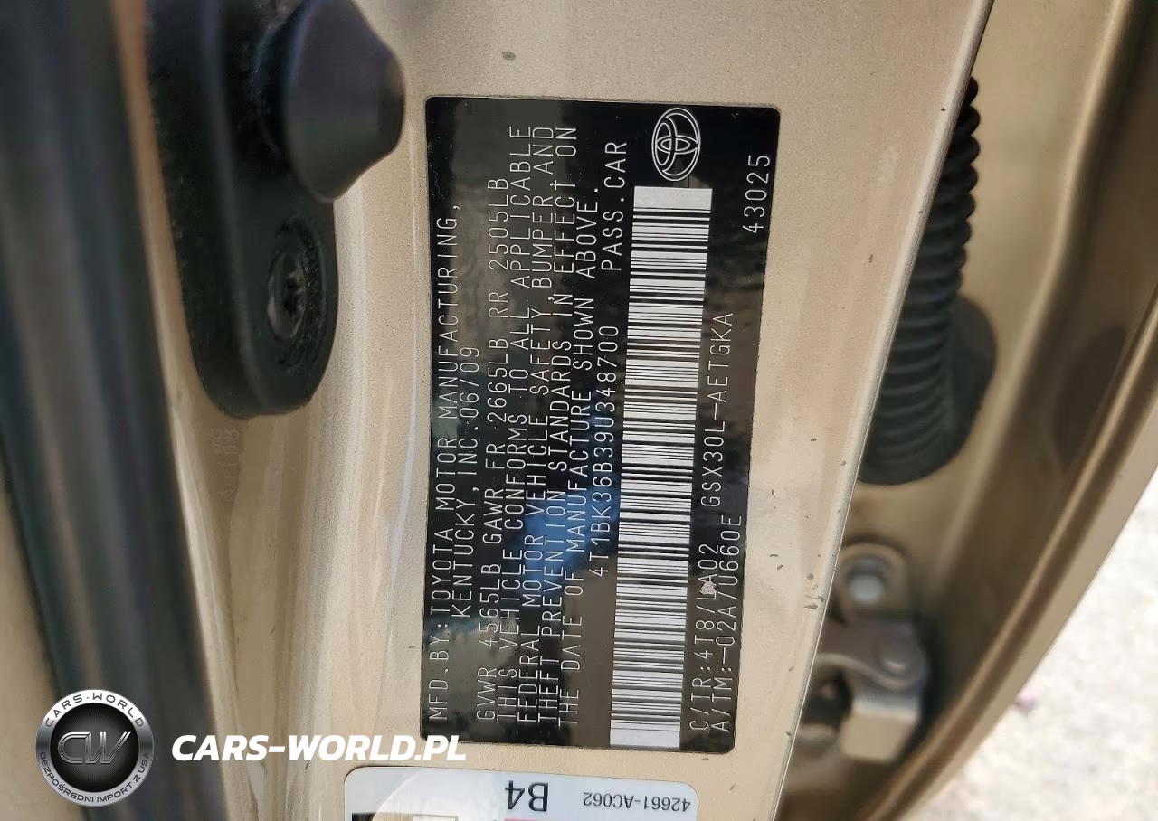 2009 Toyota Avalon Xls VIN:4T1BK36B39U348700 - 12