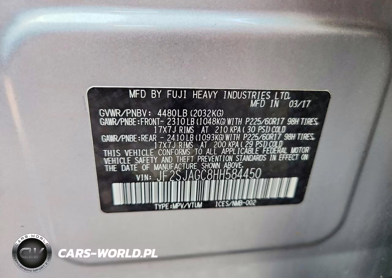 2017 Subaru Forester 2.5I Premium VIN:JF2SJAGC8HH584450 - 13