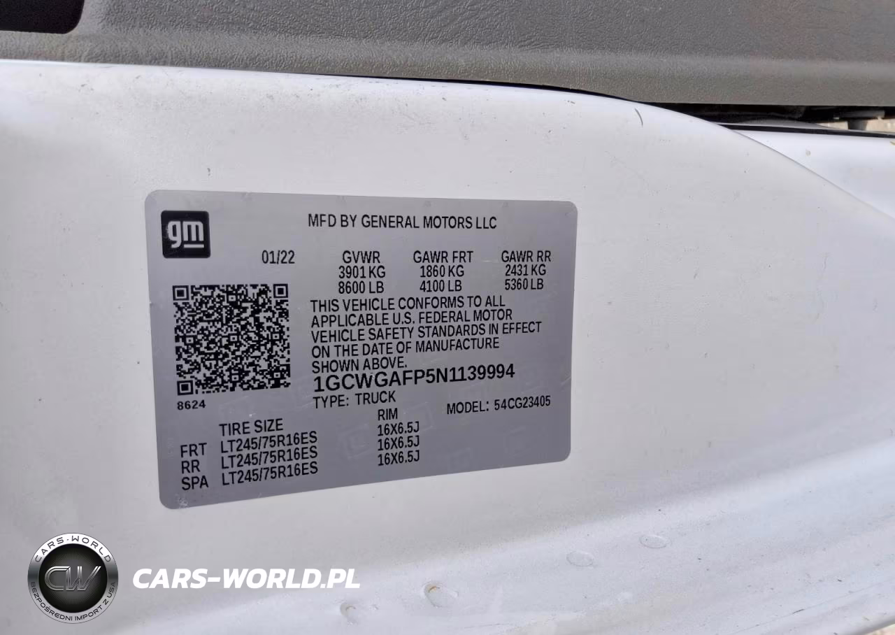 2022 Chevrolet Express G2500 VIN:1GCWGAFP5N1139994 - 13