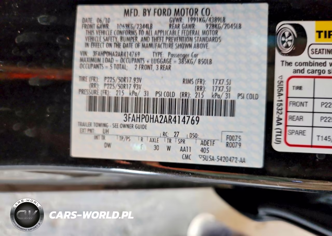 2010 Ford Fusion Se VIN:3FAHP0HA2AR414769 - 12