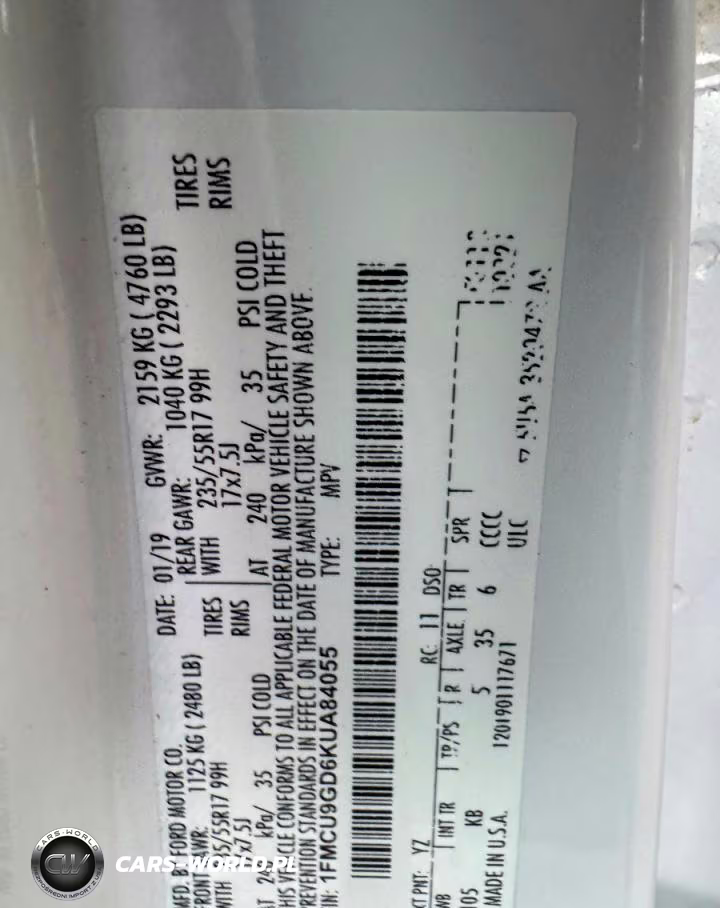 2019 Ford Escape Se VIN:1FMCU9GD6KUA84055 - 10