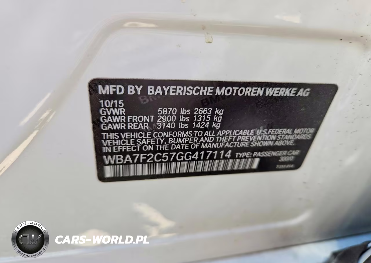 2016 BMW 750 Xi VIN:WBA7F2C57GG417114 - 12