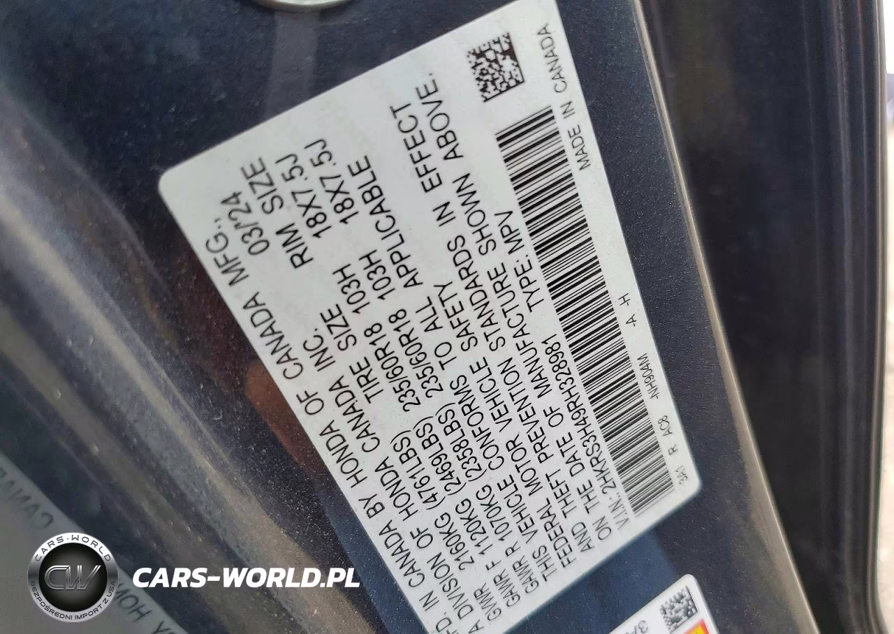 2024 Honda Cr-V Ex VIN:2HKRS3H49RH328981 - 13