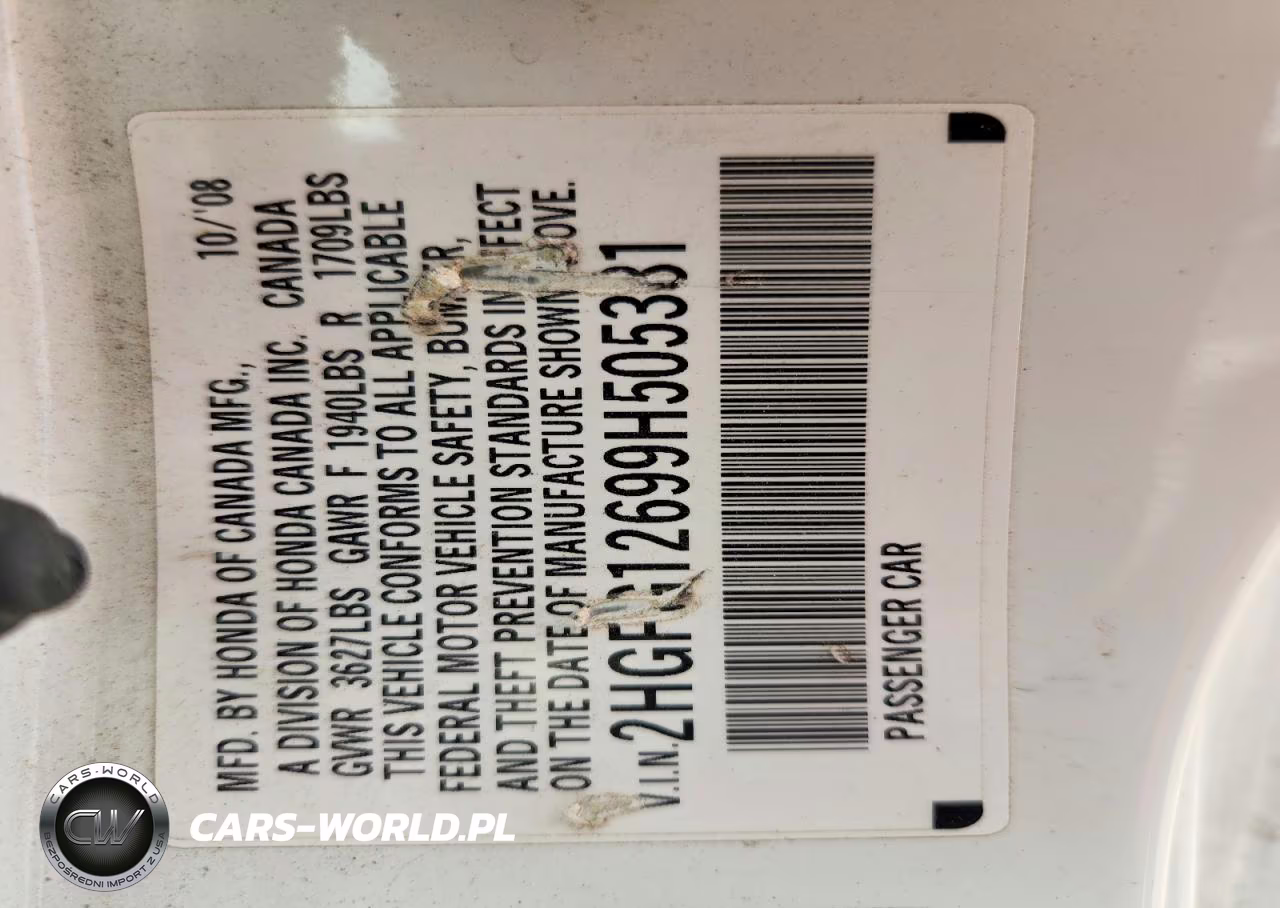 2009 Honda Civic Lx VIN:2HGFG12699H505381 - 12