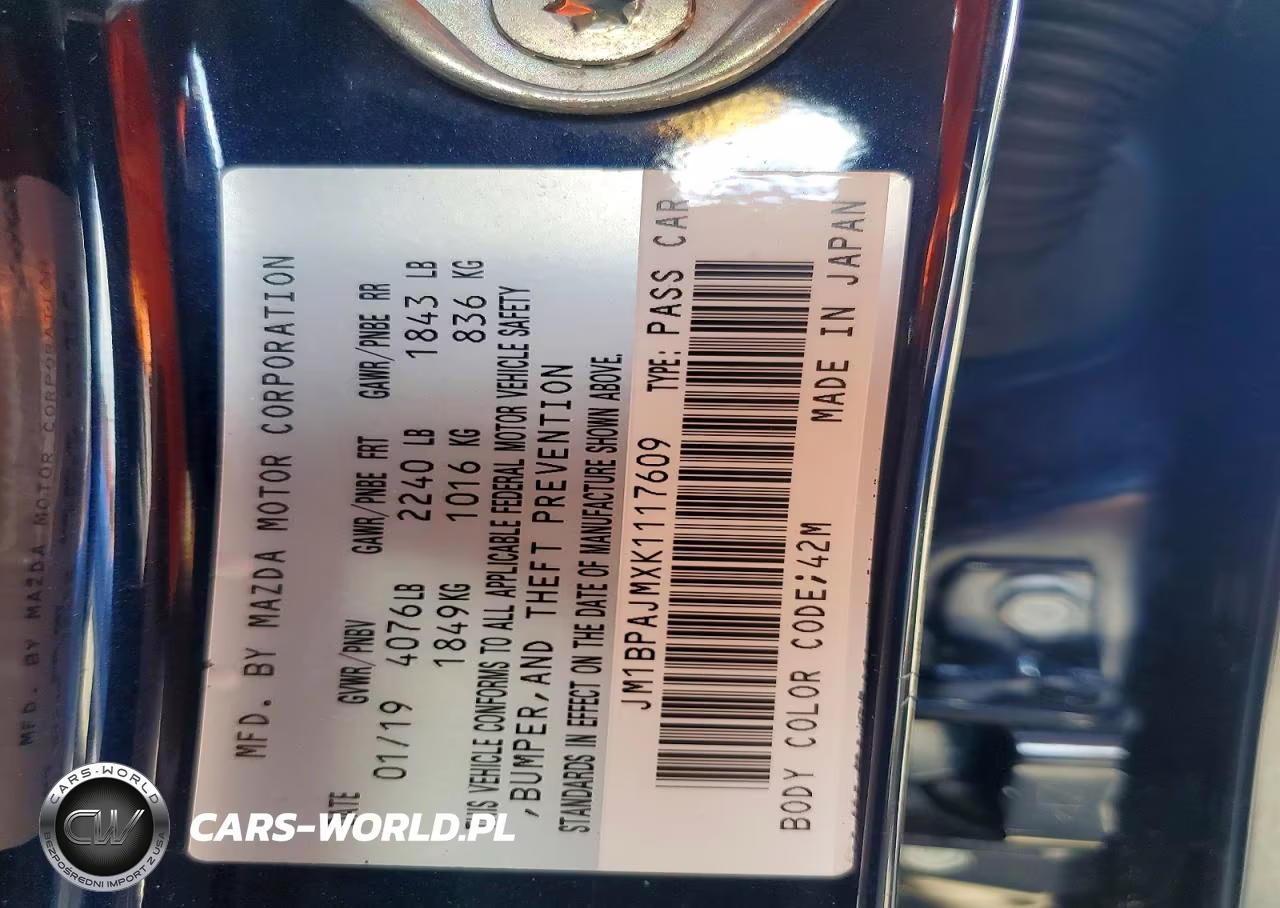 2019 Mazda 3 VIN:JM1BPAJMXK1117609 - 13