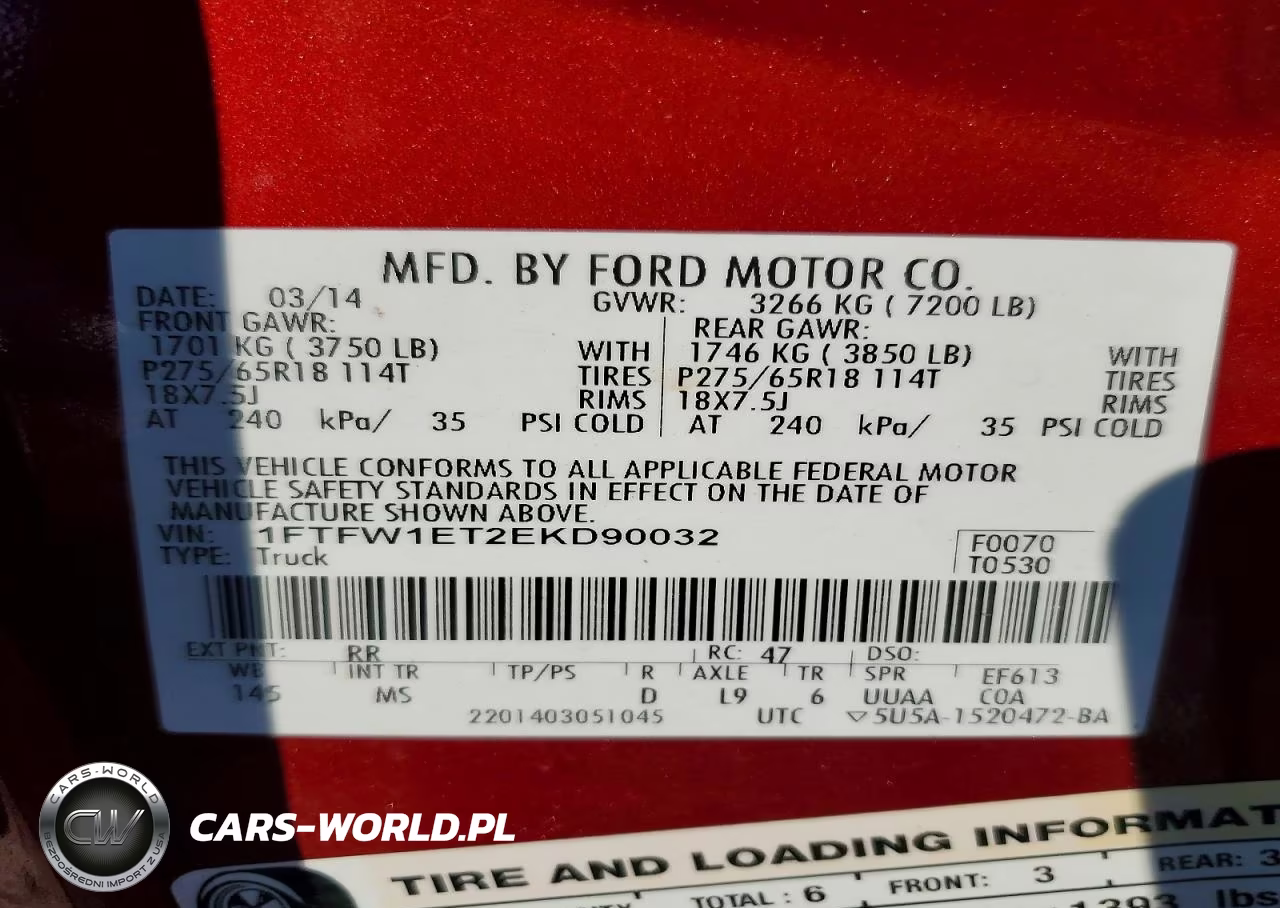 2014 Ford F150 Supercrew VIN:1FTFW1ET2EKD90032 - 12